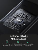 ⁦كيبل شحن سريع متوافق مع ايفون 12 ميني/12/12 برو من سي الى لايتننج [معتمد من ابل] من سي الى ابل لايفون 12 برو/11 برو ماكس/اكس/ اكس ار/ اكس اس ماكس، ايباد برو بلون اسود وطول 1 متر من يوجرين⁩ - الصورة ⁦5⁩