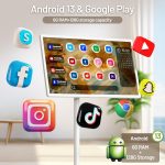 ⁦تلفزيون محمول 32 بوصة بشاشة تعمل باللمس من كيفيا | ذاكرة RAM 6GB + تخزين 128GB | شاشة محمولة FHD 1080P مع بطارية مدمجة لمدة 8 ساعات | نظام تشغيل اندرويد 13 | تلفزيون بعجلات | جهاز تحكم عن بعد⁩ - الصورة ⁦3⁩