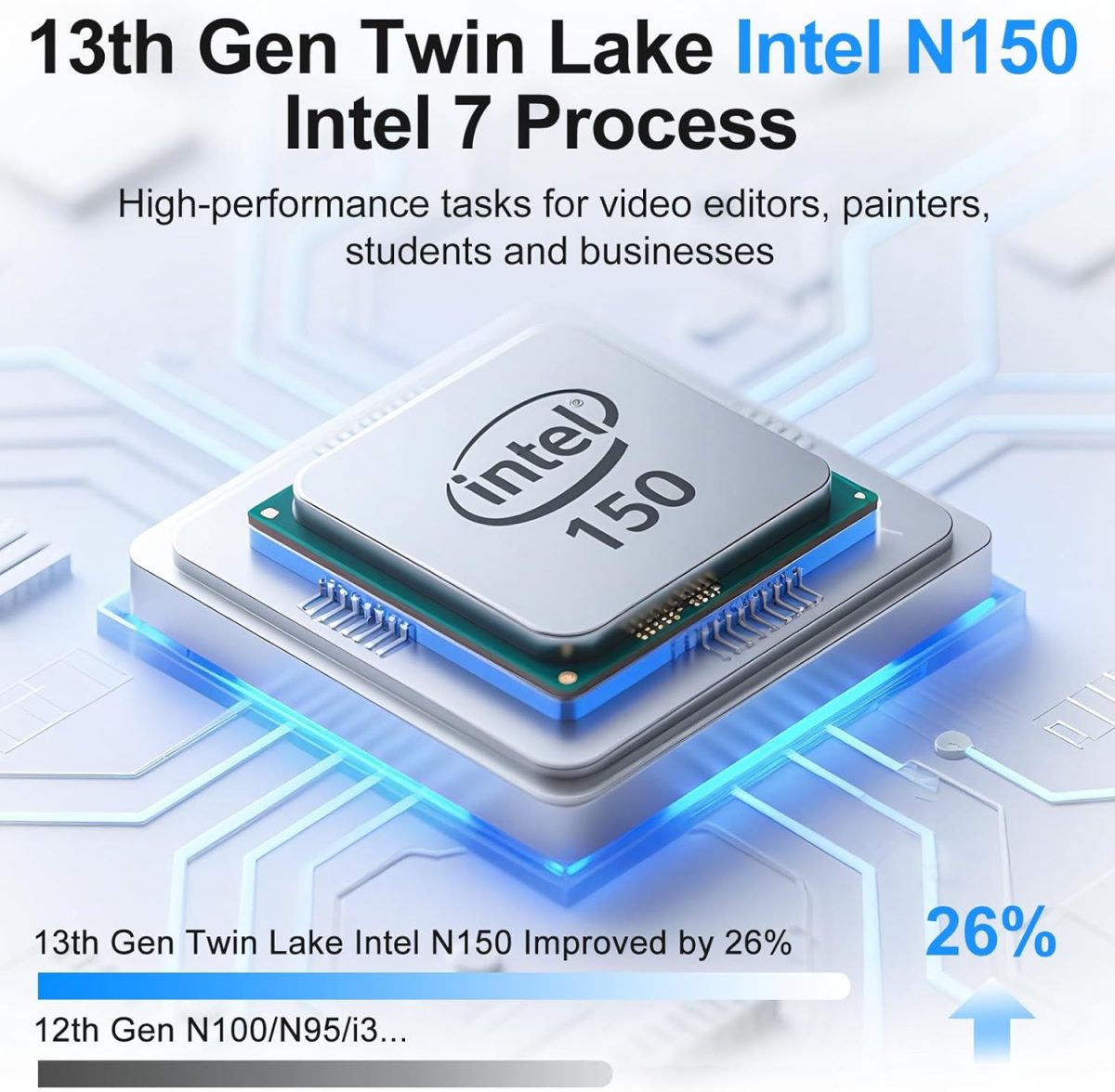 ⁦نياكون 16 انش 16GB RAM 512GB SSD | معالج N150 | FHD 1920 × 1200 | زاوية مفتوحة 180 | كيبورد باضاءة خلفية | ويندوز 11 برو | فتح بصمة الاصبع | رسومات UHD 750MHz⁩ - الصورة ⁦4⁩