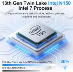 ⁦نياكون 16 انش 16GB RAM 512GB SSD | معالج N150 | FHD 1920 × 1200 | زاوية مفتوحة 180 | كيبورد باضاءة خلفية | ويندوز 11 برو | فتح بصمة الاصبع | رسومات UHD 750MHz⁩ - الصورة ⁦4⁩