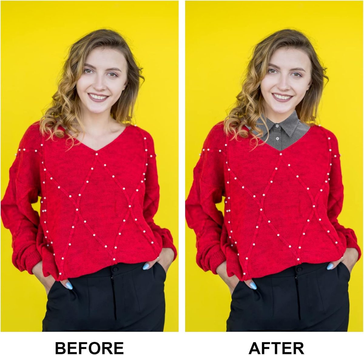 ⁦XEPST 2 Pieces Fake Collar White Detachable Collar for Women⁩ - الصورة ⁦4⁩