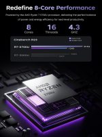 ⁦لابتوب العاب كايجر 2025 بشاشة 15.6 انش ومعالج AMD رايزن 7 5700U (8C/16T حتى 4.3GHz) وRAM 16GB وSSD NVMe 512GB وويندوز 11 وبطاقة رسومات راديون RX فيجا 8 وواي فاي 6⁩ - الصورة ⁦2⁩