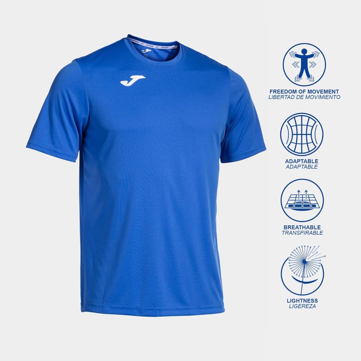 ⁦تي شيرت رجالي 100052.700 Joma 100052.700 بأكمام قصيرة - أزرق/رويال، 2X-Small⁩ - الصورة ⁦2⁩