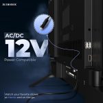 ⁦اوديو بوكس تلفزيون ذكي 32 بوصة مع مشغل دي في دي مدمج، جهاز تحكم عن بعد بلوتوث، LED HD، متوافق مع تيار متردد/تيار مستمر 12 فولت - مثالي لسيارات ار في والافلام والالعاب والسفر والترفيه المنزلي، منافذ⁩ - الصورة ⁦3⁩