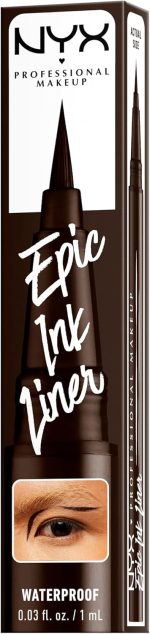 ⁦ان واي اكس بروفشنال ميكاب قلم تحديد عيون سائل مقاوم للماء من ايبيك انك - شوكولاتة داكنة، تركيبة نباتية، صبغة مكثفة⁩ - الصورة ⁦8⁩