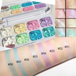 ⁦8 Color Face Cheek Highlighter Makeup Palette Shimmer Glitter Iridescent Multichrome Holographic Eyeshadow Palette Purple Rainbow Glitter Highlighter Makeup Highlight and Contour Chrome Eye Make up⁩ - الصورة ⁦4⁩