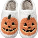 شبشب هالوين على شكل يقطين للنساء والرجال من كوبو ووك، شبشب مخيف ناعم من القطيفة الزغبية، شبشب منزلي مريح للاستخدام الداخلي والخارجي