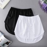 ⁦CCSU Adjustable Layering Fake Top Lower Sweep, Skirt Half-Length Splitting A Version, Women Ladies Fake False Shirt Tail Blouse Hem for Sweater Sweatshirt Jacket (White+Black,L)⁩ - الصورة ⁦3⁩