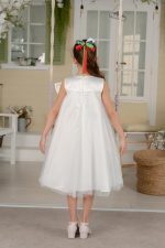 ⁦فستان بتصميم علم الامارات العربية المتحدة والعيد للبنات، فستان تول مع ريش ملون⁩ - الصورة ⁦6⁩