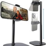 كوبر حامل هاتف محمول قابل للتعديل للمكتب، حامل موبايل للمكتب، حامل موبايل لموبايل ابل ايفون، يناسب هواتف سامسونج الذكية التي تعمل بنظام اندرويد - اسود ليلي