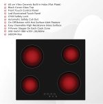 ⁦نوبل مواقد مدمجة سيراميك فيترو 60 سم، سطح زجاجي اسود سيران، لوحة لمس مضيئة LED، قفل امان للاطفال، سطح زجاجي عالي المقاومة وسهل التنظيف، 9 مراحل طاقة، NBH6041VH اسود⁩ - الصورة ⁦4⁩