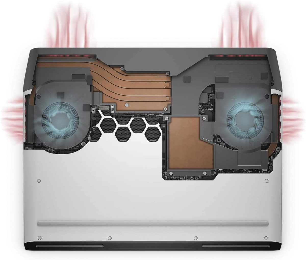 ⁦الينوير لابتوب العاب 51M من نيو ايريا، شاشة 17.3 انش 300hz 3ms FHD، انتل كور i7-10700K، نفيديا جيفورس RTX 2070 سوبر 8GB GDDR6، 1TB SSD، 16GB RAM، ضوء القمر (AWARR2-7323WHT-PUS)⁩ - الصورة ⁦7⁩