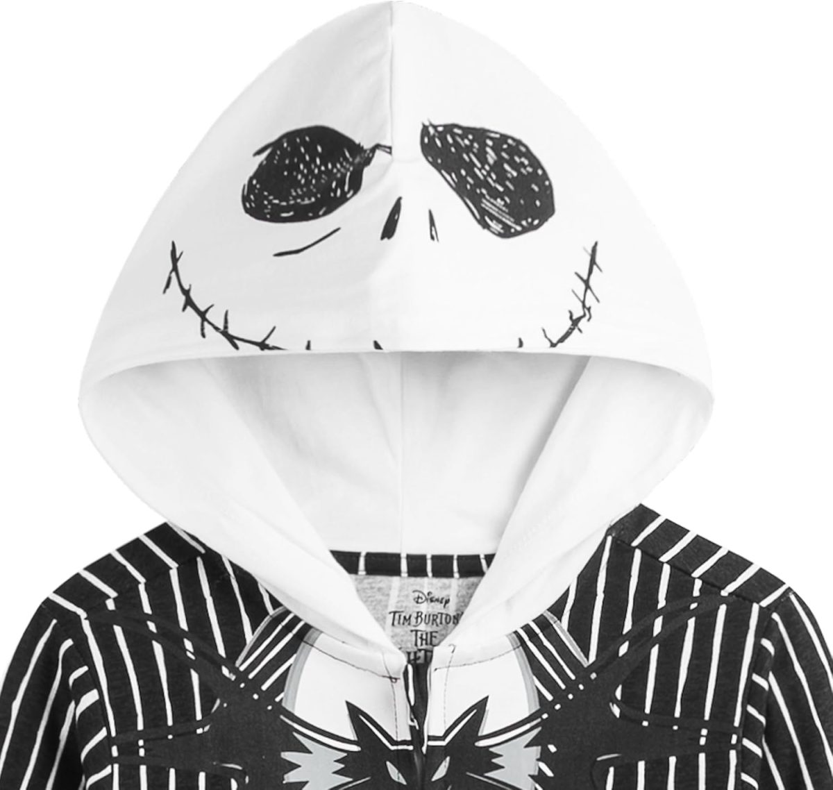 ⁦Disney Nightmare Before Christmas Jack Skellington Boys Cosplay Hooded Coverall for Toddler⁩ - الصورة ⁦5⁩