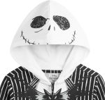 ⁦Disney Nightmare Before Christmas Jack Skellington Boys Cosplay Hooded Coverall for Toddler⁩ - الصورة ⁦5⁩