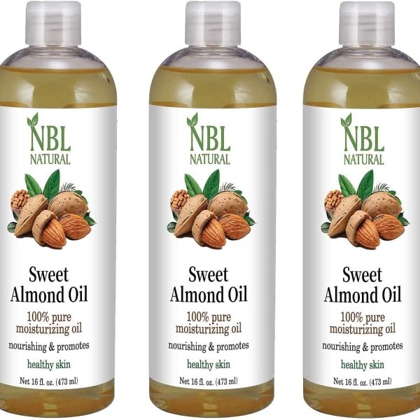 ان بي ال ناتشرال زيت اللوز الحلو لتدليك البشرة/الشعر والجسم 473 مل، 3 قطع