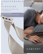 ⁦حلقة ميلانو من الستانلس ستيل متوافقة مع سوار ساعة ابل 38 ملم 40 ملم 41 ملم 42 ملم 44 ملم 45 ملم 49 ملم، سوار بديل لساعة اي ووتش سلسلة 9، الترا 2، اس اي، الترا، 8 7 6 5 4 3 2 1⁩ - الصورة ⁦4⁩