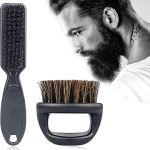 فرشاة لحية وشارب للرجال، فرشاة حلاقة للشعر الطبيعي، تصفيف وتنظيف شعر الوجه، فرشاة شعر للرجال للشعر القصير (اسود)
