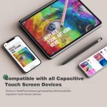 ⁦اقلام ستايلس لشاشات اللمس، قلم تابلت عالمي سعوي 2 في 1 لاجهزة ايفون/ايباد/برو/ميني/اير/سامسونج/تابلت مع 6 رؤوس بديلة (اسود + ذهبي وردي)⁩ - الصورة ⁦3⁩