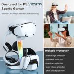 ⁦حامل قاعدة شحن لجهاز بلاي ستيشن 5 في ار 2، حامل شحن PSVR2، قاعدة شحن مغناطيسية لاجهزة تحكم PS5 VR2، حامل شحن عالي السرعة، مؤشر LED، حامل سماعات راس الواقع الافتراضي⁩ - الصورة ⁦5⁩