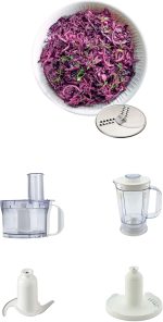 ⁦خلاط الطعام 800 واط من كينوود، متعدد الوظائف مع قرصين قابلين للعكس من الستانلس ستيل، خلاط وخفاق FDP301WH ابيض⁩ - الصورة ⁦5⁩