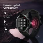 ⁦فاست تراك ساعة جوبيتر فليكس الذكية، شاشة الترا فو 1.38 انش، مكالمات بلوتوث، جناح صحي مع تشبع الاكسجين، معدل ضربات القلب، تتبع النوم، اكثر من 100 وجه ساعة (اسود)⁩ - الصورة ⁦4⁩