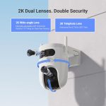 ⁦EZVIZ كاميرا 3K H9C بعدسة مزدوجة 4K (5MP+5MP) من هيكفيجن | كاميرا واي فاي قابلة للامالة | تحدث ثنائي الاتجاه|اكتشاف الانسان/المركبات | حماية نشطة مع صفارة انذار وضوء ستروب | تصميم مقاوم للعوامل الجوية⁩ - الصورة ⁦2⁩