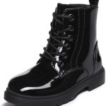 اثليت فت حذاء قتالي مقاوم للماء برباط وسحاب جانبي بطول الكاحل للاطفال الصغار/الاطفال الصغار/الاطفال الكبار