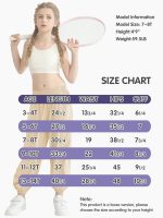 ⁦بنطلون رياضي فضفاض صيفي خفيف الوزن مع جيوب، بنطلون رياضي بارجل واسعة ضيقة من الاسفل للبنات، سروال رقص هيب هوب للبنات بعمر 3-14 سنة⁩ - الصورة ⁦6⁩