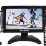 ايمرسون تلفزيون رقمي محمول باليد مقاس 7 بوصة مع بطارية مدمجة قابلة لاعادة الشحن وشاشة HD وتشغيل وسائط متعددة ودعم بطاقة USB/SD ومحول تيار متردد/تيار مستمر للمنزل او السفر ET-7000