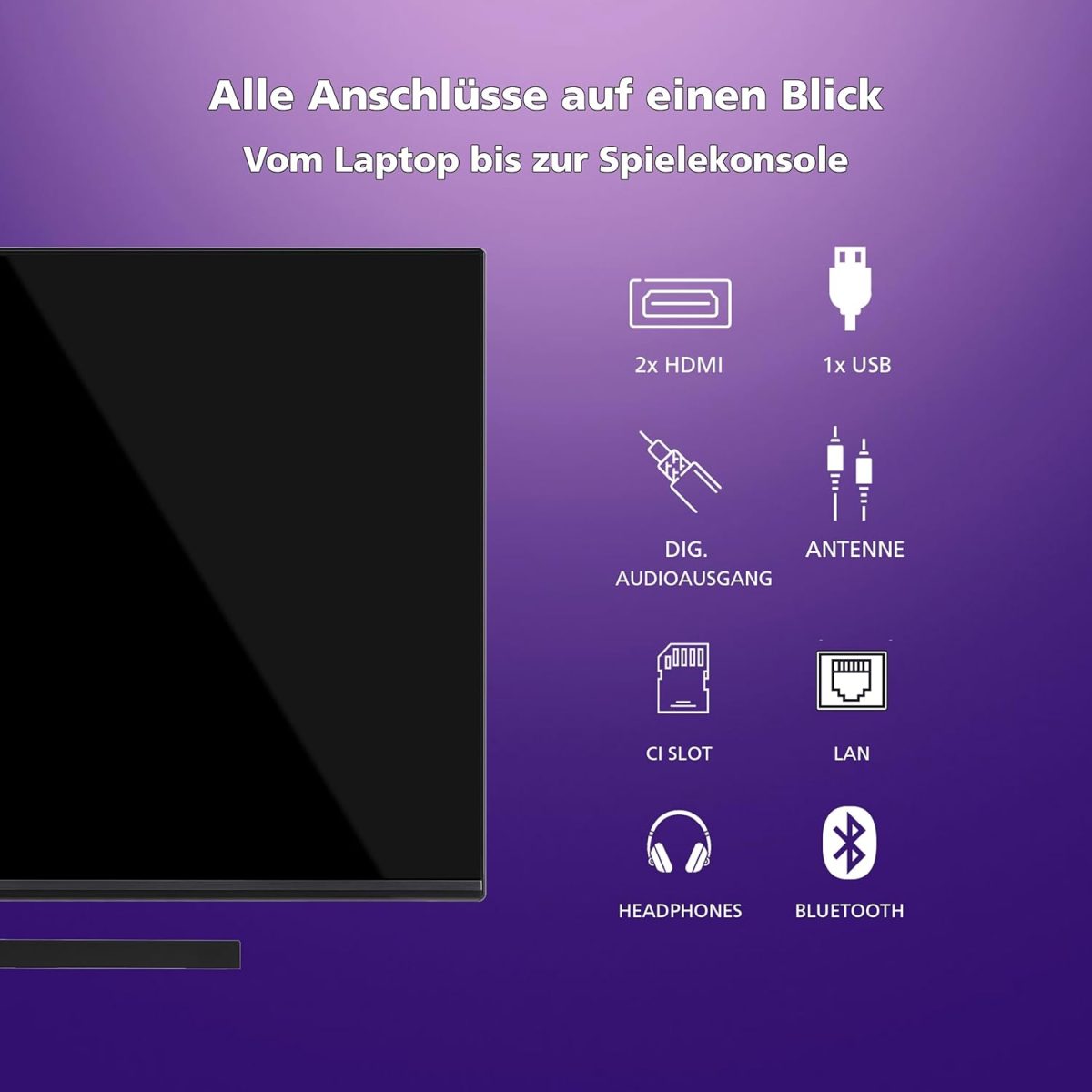 ⁦تلفزيون كيو ال اي دي 32 بوصة من جيه في سي، تلفزيون سمارت فيرنسير FHD بنظام اندرويد (HDR، موالف ثلاثي، بلوتوث) LT-32VQF545A [انرجي كلاس اي] (LT-32VQF545A)⁩ - الصورة ⁦4⁩