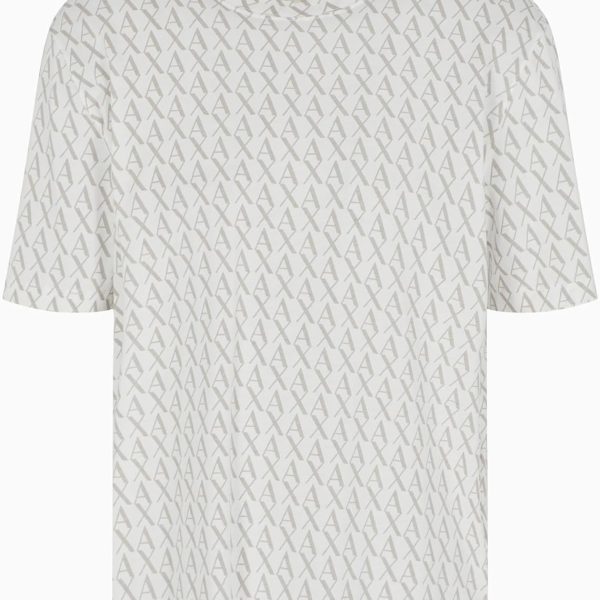 ارماني اكستجينج تي شيرت عصري بشعار كامل للرجال (عبوة من قطعة واحدة)