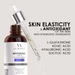 ⁦سيروم ال جلوتاثيون لتفتيح البشرة وموازنة لون البشرة وتحسين مرونتها مع حمض الهيالورونيك وحمض الساليسيليك وحمض الكوجيك من ايه ايه ألموس، 30 مل، عبوة من قطعة واحدة⁩ - الصورة ⁦2⁩