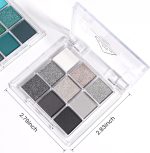 ⁦evpct 9 Colors Silver Gray Glitter Eyeshadow Palette, Black Smokey Grey and Silver White Sparkle Glitter Shimmer Shiny Eye Shadow Palette Makeup kit for older Women, High Pigment Waterproof eyeshadow⁩ - الصورة ⁦6⁩