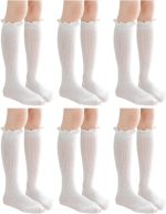 جوارب طويلة بطول يصل إلى الركبة للبنات الصغيرات بعمر 3-12 سنة