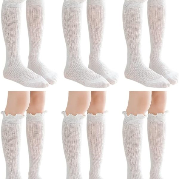 جوارب طويلة بطول يصل إلى الركبة للبنات الصغيرات بعمر 3-12 سنة