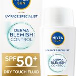 نيفيا سائل ديرما للتحكم في عيوب الوجه من صن يو في، يعمل باللمس الجاف بعامل حماية من الشمس 50+، مع نياسيناميد، للبشرة المعرضة للشوائب، لا يسد المسام، للبشرة المختلطة، غير دهنية، 40 مل