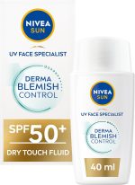 نيفيا سائل ديرما للتحكم في عيوب الوجه من صن يو في، يعمل باللمس الجاف بعامل حماية من الشمس 50+، مع نياسيناميد، للبشرة المعرضة للشوائب، لا يسد المسام، للبشرة المختلطة، غير دهنية، 40 مل