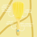 ⁦ناتشور سبيل فرشاة فك تشابك الشعر من فليكسي فلو | تفك تشابك جميع انواع الشعر | للشعر الرطب والجاف | خيوط مرنة لتنظيف وتنظيف بدون الم | تزيل العقد وتقلل من التقصف | (اصفر)⁩ - الصورة ⁦2⁩