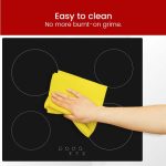 ⁦نوبل مواقد مدمجة سيراميك فيترو 60 سم، سطح زجاجي اسود سيران، لوحة لمس مضيئة LED، قفل امان للاطفال، سطح زجاجي عالي المقاومة وسهل التنظيف، 9 مراحل طاقة، NBH6041VH اسود⁩ - الصورة ⁦6⁩