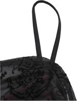 ⁦Women's Floral Y2K Tank Tops Goth Mesh Ruched Drawstring Cami Top Goth Shirts⁩ - الصورة ⁦3⁩
