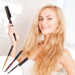 ⁦فرشاة دائرية صغيرة للشعر القصير، 3 مجموعات فرشاة شعر صغيرة للنساء، فرشاة بشعيرات من النايلون/الخنزير لتجفيف الشعر الرقيق ورفع الغرة وكثافته وتصفيفه وتجعيده، فرشاة اللحية للرجال⁩ - الصورة ⁦4⁩