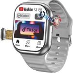 ساعة ذكية ST12 - شاشة كاملة 2.2 انش، دعم شريحة الاتصال 4G، 3 اساور + شاحن لاسلكي (متعدد الالوان) للرجال والنساء