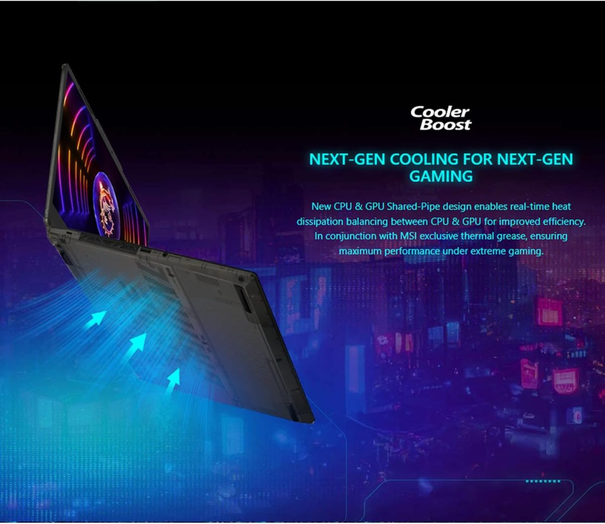 ⁦MSI لابتوب العاب سايبورغ 15 بشاشة 15.6 انش FHD 144Hz ومعالج انتل كور i7-13620H الجيل 13 وانفيديا جيفورس RTX 4050 و32GB DDR5 RAM و1TB PCIe SSD وكاميرا ويب وكيبورد باضاءة خلفية وواي فاي 6 وويندوز 11 هوم⁩ - الصورة ⁦7⁩