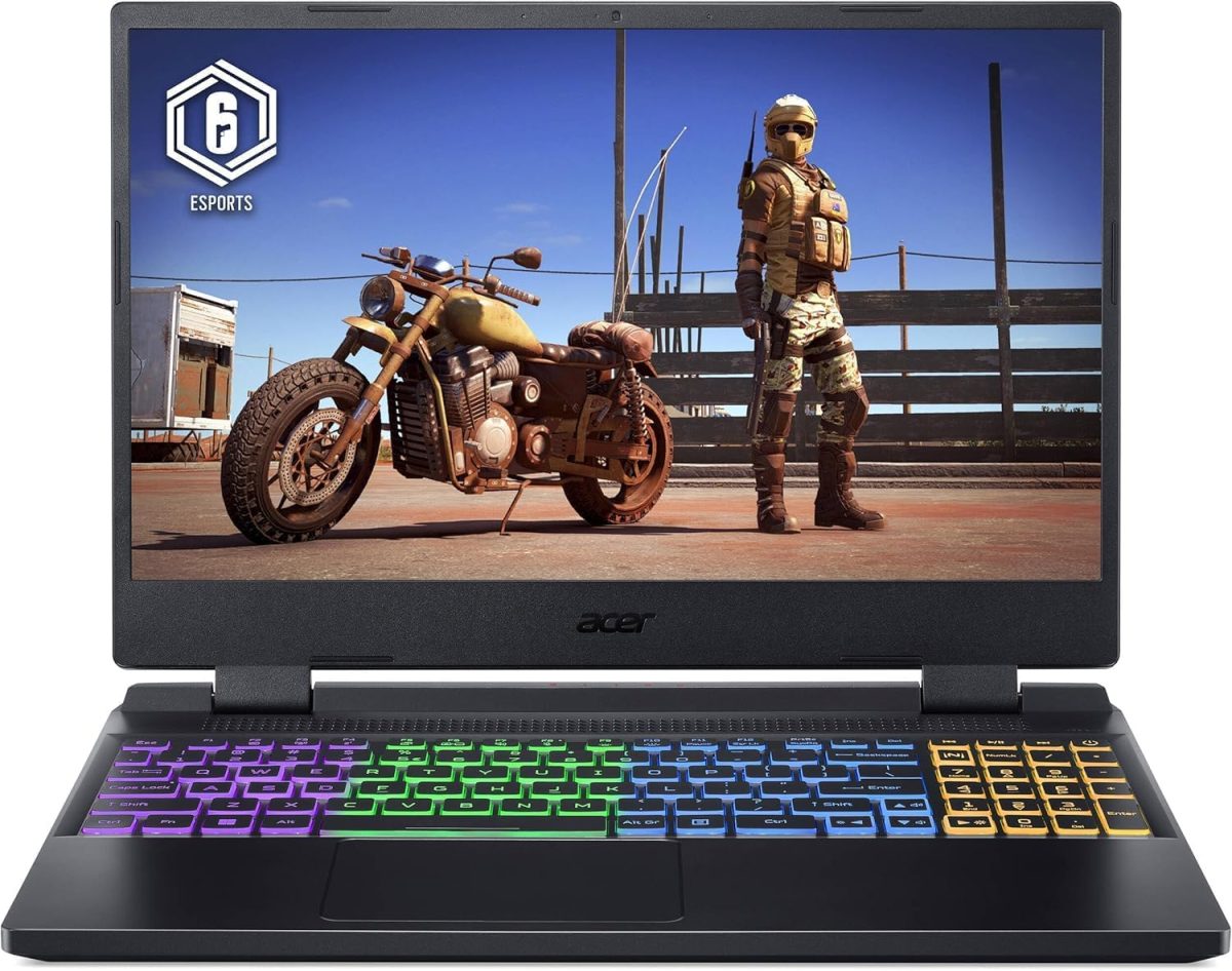 ايسر لابتوب العاب نيترو 5 بشاشة FHD IPS مقاس 15.6 انش ومعالج انتل كور i7-12650H جيل 12 وذاكرة RAM DDR5 16GB وSSD NVMe PCIe سعة 1TB وبطاقة رسومات انفيديا جيفورس RTX 4050 6GB واضاءة خلفية RGB وويندوز 11