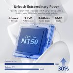 ⁦لابتوب العاب 2025 17.3 انش DDR4 16GB SSD 512GB سيليرون N150 (4C/4T حتى 3.6GHz) واي فاي 5 بلوتوث 4.2 وكيبورد باضاءة خلفية وبطارية 6 ساعات وUSB 3.0 وHDMI وويندوز 11 برو⁩ - الصورة ⁦2⁩