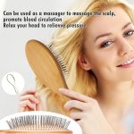 ⁦فرشاة فك تشابك الشعر، فرشاة رطبة وجافة للشعر الكثيف والمجعد مع مجداف هواء وشعيرات من الستانلس ستيل، مشط فرشاة لتدليك الراس / تحفيز فروة الراس / نمو الشعر / العناية اليومية بالشعر (بيضاوي)⁩ - الصورة ⁦4⁩