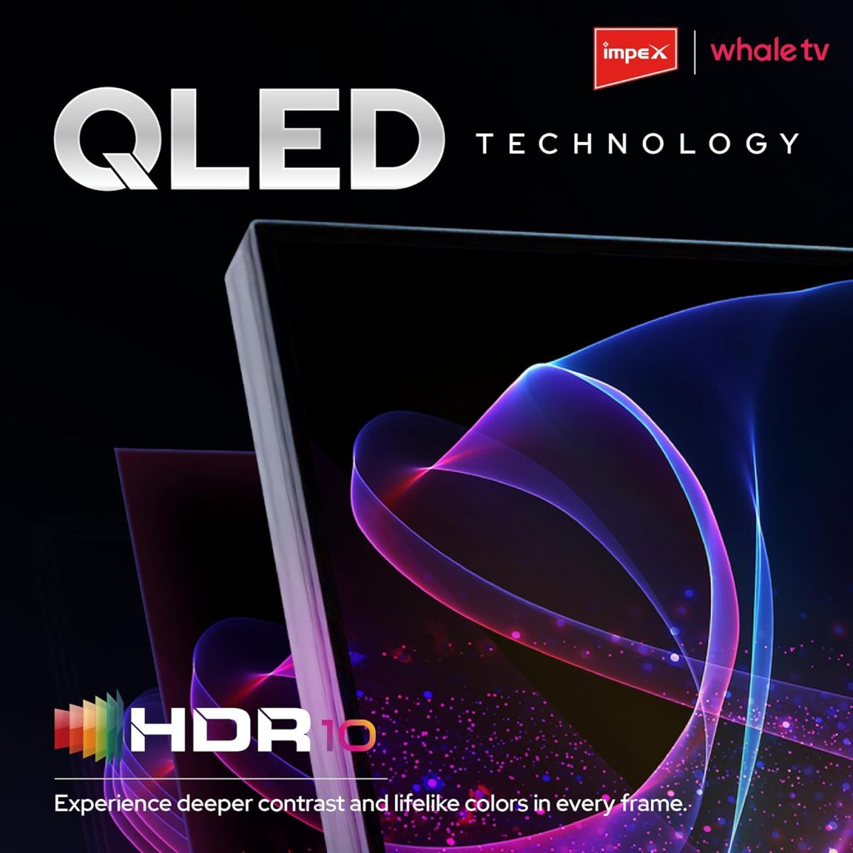 ⁦امبيكس تلفزيون ويل او اس ذكي 55 بوصة QLED (Wios55Q)، تلفزيون UHD 4K، مساعد صوت Ai ChatGPT، ذاكرة RAM 1.5GB، تخزين 8GB، 2×HDMI، 2×USB، عرض 176 درجة، لوحة A+، نتفليكس/برايم/يوتيوب، كفالة عامين⁩ - الصورة ⁦3⁩