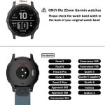 ⁦سوار ساعة سيليكون ناعم 22 ملم من فانكل، متوافق مع جارمين فينيكس 7/فينيكس 6 برو/فينيكس 6/فينيكس 5 بلس/فينيكس 5/فوررنر 955/945/935/ايبيكس/ديسنت جي 1/ابروتش S60/كواتيكس 5⁩ - الصورة ⁦5⁩