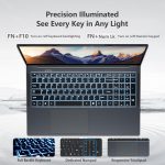 ⁦لابتوب العاب 2025 17.3 انش DDR4 16GB SSD 512GB سيليرون N150 (4C/4T حتى 3.6GHz) واي فاي 5 بلوتوث 4.2 وكيبورد باضاءة خلفية وبطارية 6 ساعات وUSB 3.0 وHDMI وويندوز 11 برو⁩ - الصورة ⁦5⁩