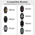 ⁦سوار نايلون مرن لساعة ابل 38/40/41/42/44/45/49 ملم، اساور معصم بحلقة فردية قابلة للتعديل لسلسلة اي ووتش 8/7/6/5/4/3/2/1/SE/الترا⁩ - الصورة ⁦5⁩
